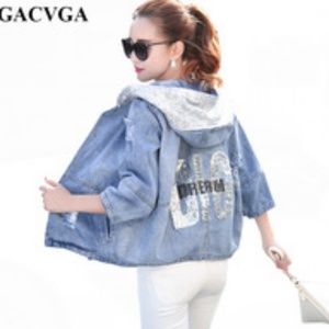 Womens Denim hooded jacket
